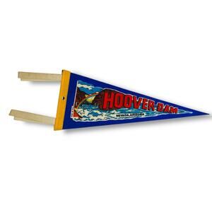 Vintage 12 Inch Hoover Dam Pennant Arizona Nevada Souvenir USA Made